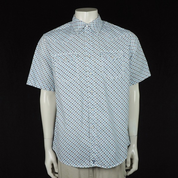 Wrangler Other - Wrangler 20x Competition Pearl Snap Western Shirt Mens Large White Floral Print